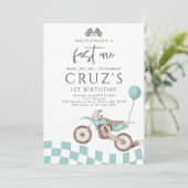 ファーストワンブルーダートバイクボーイ1st誕生日パーティー 招待状 (スタンド正面)