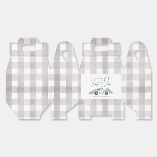 ファーストワンブルーレースカーボーイ1歳の誕生日 フェイバーボックス (見開き)