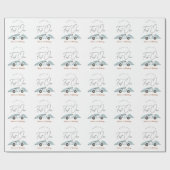 ファーストワンブルーレースカーボーイ1歳の誕生日 ラッピングペーパー (フラット)