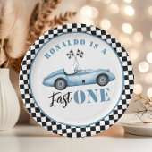 ファーストワンブルーレースカーボーイ1st誕生日 ペーパープレート
