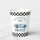 ファーストワンブルーレースカーボーイ1st誕生日 紙コップ (裏面)