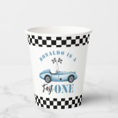 ファーストワンブルーレースカーボーイ1st誕生日 紙コップ (正面)