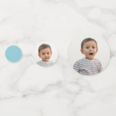 ファーストワンブルーレースカー写真1st誕生日パーティー コンフェッティ (裏面)