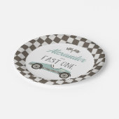 ファーストワンブルーレースカー誕生日紙プレート ペーパープレート (アングル)