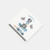 ファーストワンブルーレースカー1stフォト誕生日 スタンダードカクテルナプキン (角)