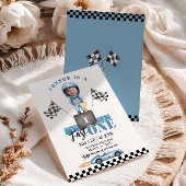 ファーストワンブルーレースカー1stフォト誕生日 招待状