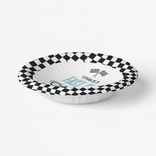 ファーストワンブルーレースカー1st誕生日パーティー ペーパーボウル (傾斜あり)