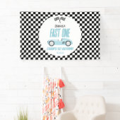 ファーストワンブルーレースカー1st誕生日パーティー 横断幕 (インサイチュ)