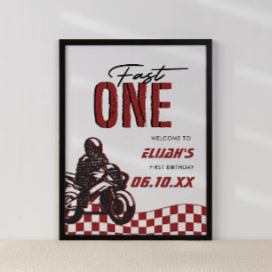 ファーストワンボーイズ1stダートバイク誕生日 ポスター