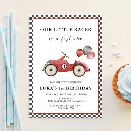 ファーストワンボーイズ ヴィンテージ レーシングカー 1歳誕生日 招待状