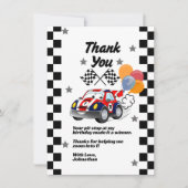 ファーストワンボーイ初誕生日サンキューレースカー サンキューカード (正面)