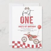 ファーストワンレッドダートバイクボーイ1st誕生日パーティー 招待状 (正面)