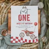 ファーストワンレッドダートバイクボーイ1st誕生日パーティー 招待状