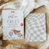 ファーストワンレッドダートバイクボーイ1st誕生日パーティー 招待状