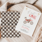 ファーストワンレッドダートバイク誕生日招待状 招待状