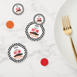 ファーストワンレッドフレームレースカー1st誕生日パーティー コンフェッティ