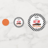 ファーストワンレッドフレームレースカー1st誕生日パーティー コンフェッティ (裏面)