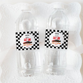 ファーストワンレッドフレームレースカー1st誕生日パーティー ペットボトルラベル