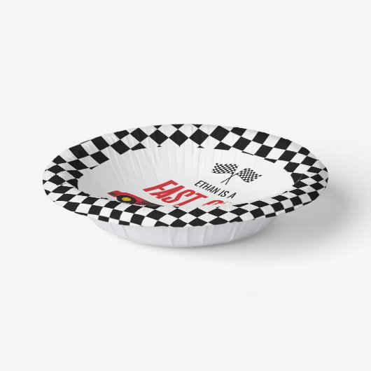 ファーストワンレッドフレームレースカー1st誕生日パーティー ペーパーボウル (傾斜あり)