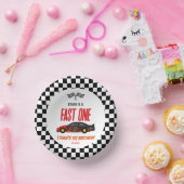 ファーストワンレッドフレームレースカー1st誕生日パーティー ペーパーボウル (パーティー)