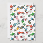 ファーストワンレッドレースカーボーイ1st誕生日パーティー 招待状 (裏面)