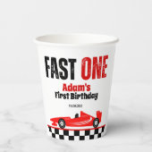 ファーストワンレッドレースカーボーイ1st誕生日パーティー 紙コップ (裏面)