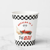 ファーストワンレッドレースカーボーイ1st誕生日 紙コップ (裏面)