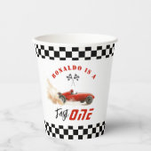 ファーストワンレッドレースカーボーイ1st誕生日 紙コップ (正面)