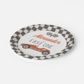 ファーストワンレッドレースカー誕生日紙プレート ペーパープレート (アングル)