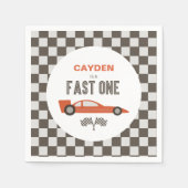 ファーストワンレッドレースカー誕生日 スタンダードカクテルナプキン (正面)