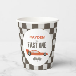 ファーストワンレッドレースカー誕生日 紙コップ