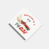 ファーストワンレッドレースカー1st誕生日 スタンダードカクテルナプキン (角)