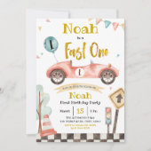 ファーストワンレトロレーシングカー招待状 招待状 (正面)