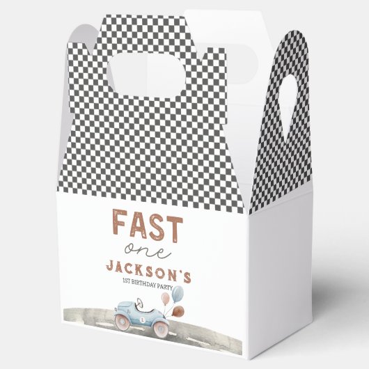 ファーストワンレーシングカーブルーボーイ1st誕生日へようこそ フェイバーボックス (オープン)