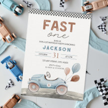 ファーストワンレーシングカーブルーボーイ1st誕生日