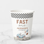 ファーストワンレーシングカーブルーボーイ1st誕生日 紙コップ (裏面)