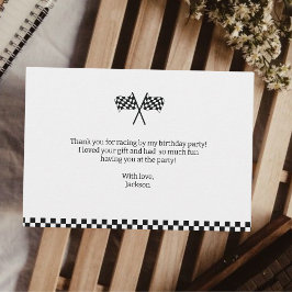 ファーストワンレーシングミニマリスト1歳の誕生日 サンキューカード