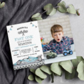 ファーストワンレースカーフォト誕生日招待状 招待状