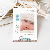 ファーストワンレースカーフォト誕生日招待状 招待状