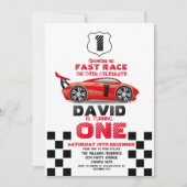 ファーストワンレースカーボーイ1歳の誕生日 招待状 (正面)