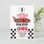 ファーストワンレースカーボーイ1歳の誕生日 招待状 (スタンド正面)