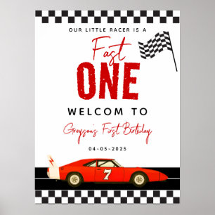 ファーストワンレースカーボーイ1stバースデーウェルカムサイン ポスター