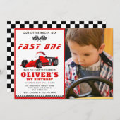 ファーストワンレースカーボーイ1stフォトバースデーパーティー 招待状 (正面/裏面)