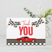 ファーストワンレースカーボーイ1st誕生日パーティー サンキューカード (スタンド正面)