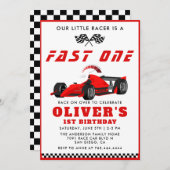 ファーストワンレースカーボーイ1st誕生日パーティー 招待状 (正面/裏面)