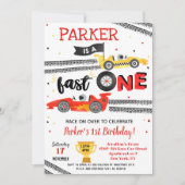 ファーストワンレースカー第1誕生日パーティの招待状  招待状 (正面)