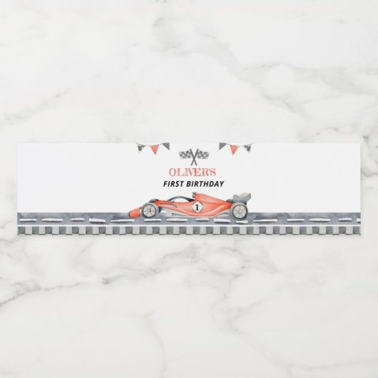 ファーストワンレースカー誕生日ウォーターボトルラベル ペットボトルラベル (シングルラベル)