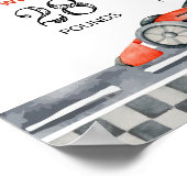 ファーストワンレースカー誕生日パーティマイルストーンポスター ポスター (角)