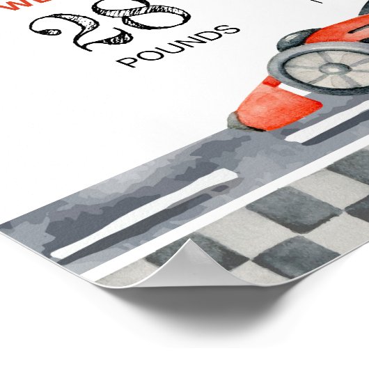 ファーストワンレースカー誕生日パーティマイルストーンポスター ポスター (角)