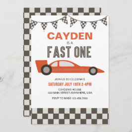 ファーストワンレースカー誕生日招待状 招待状